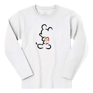 NEW - Custom Mickey Outline - Womens Long Sleeve Shirt - Adult XL